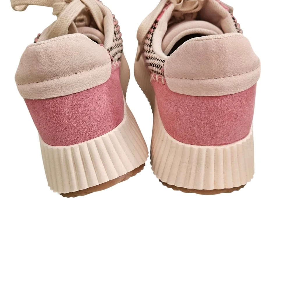 Dolce Vita Dolen Pink Platform Lace Up Sneakers Size 8 - Picture 4 of 7